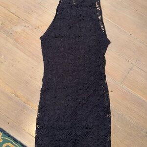 Elegant Navy Lace Dress